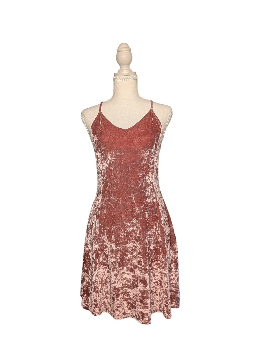 Arizona Jean Company Rose Blush Crushed Velvet Slip Dress
